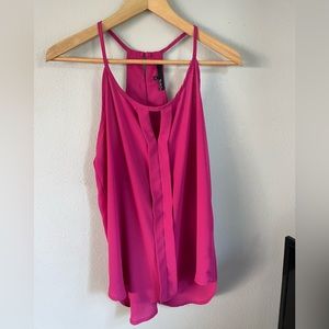 Ro & De hot pink halter blouse, small